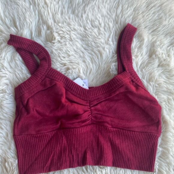 L space Bright Burgundy Lounge Top Bralette - Picture 1 of 4